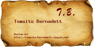 Tomsits Bernadett névjegykártya