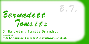 bernadett tomsits business card